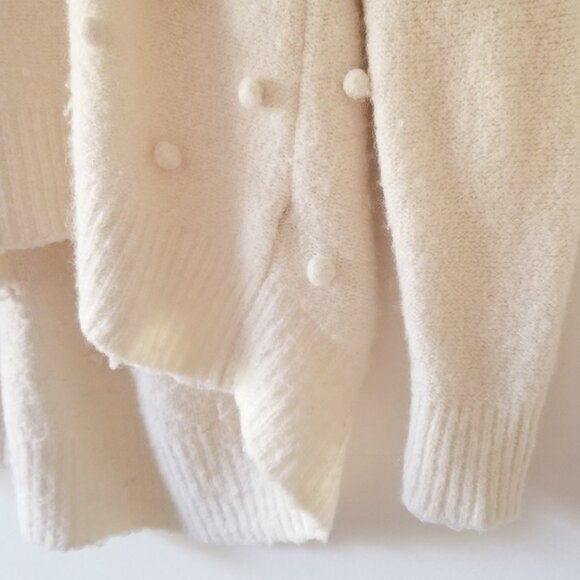 Madewell Snow Globe Bobble Turtleneck Sweater Wool Alpaca Blend Ivory Cream S - Picture 8 of 13